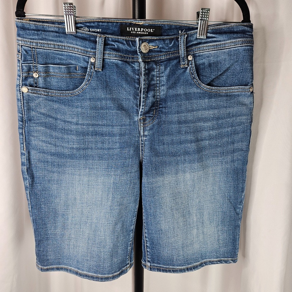 Liverpool Los Angeles Womens the Boyfriend Short Blue‎ Denim Bermuda Shorts 6/28